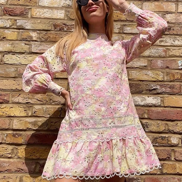 River Island high neck bride tie dress - Picture 6 of 10